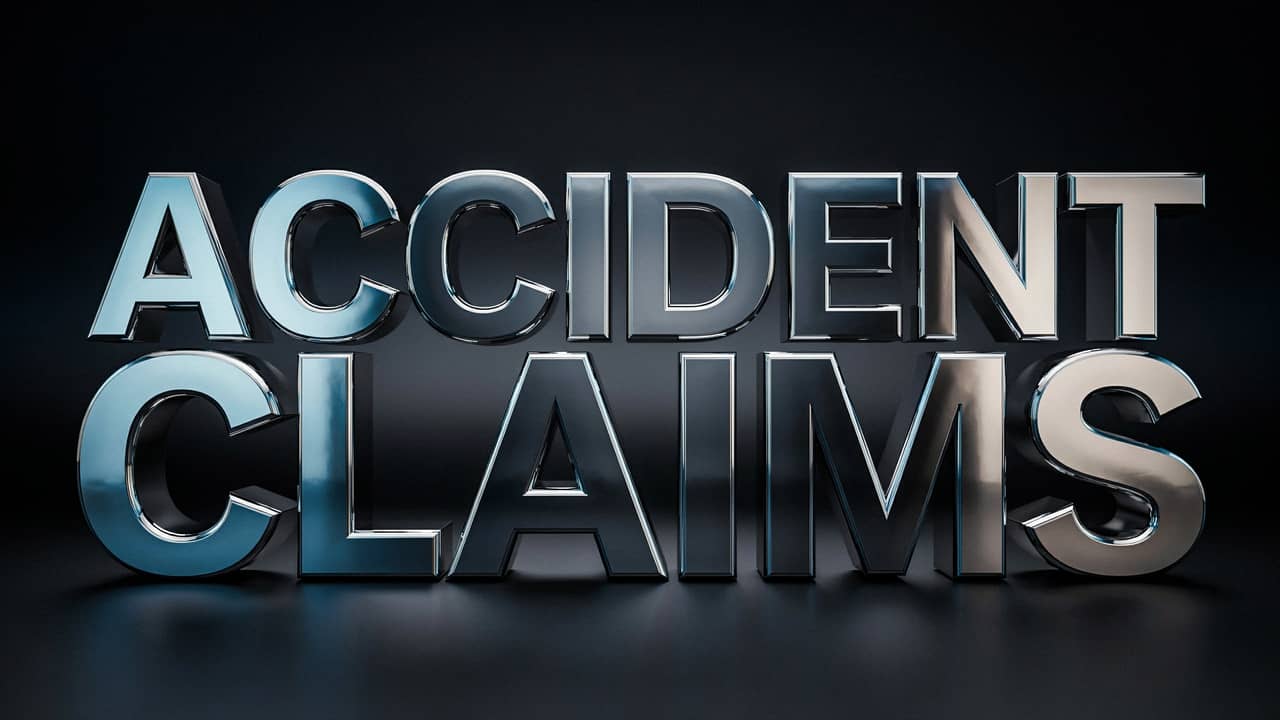 3D metallic text reading “Accident Claims,” illustrating a North Carolina car accident claim for damages